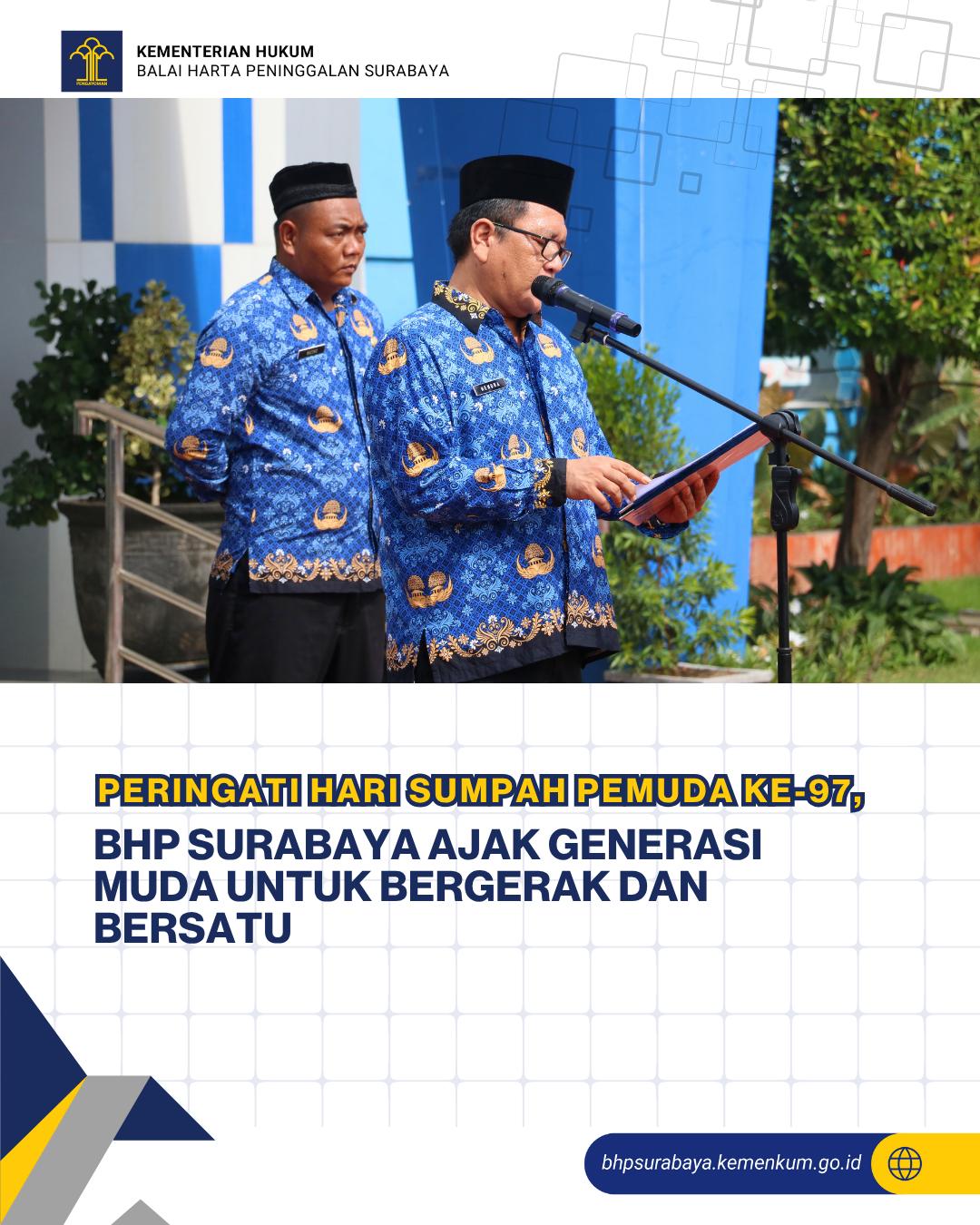 Peringati Hari Sumpah Pemuda ke-97, BHP Surabaya Ajak Generasi Muda untuk Bergerak dan Bersatu