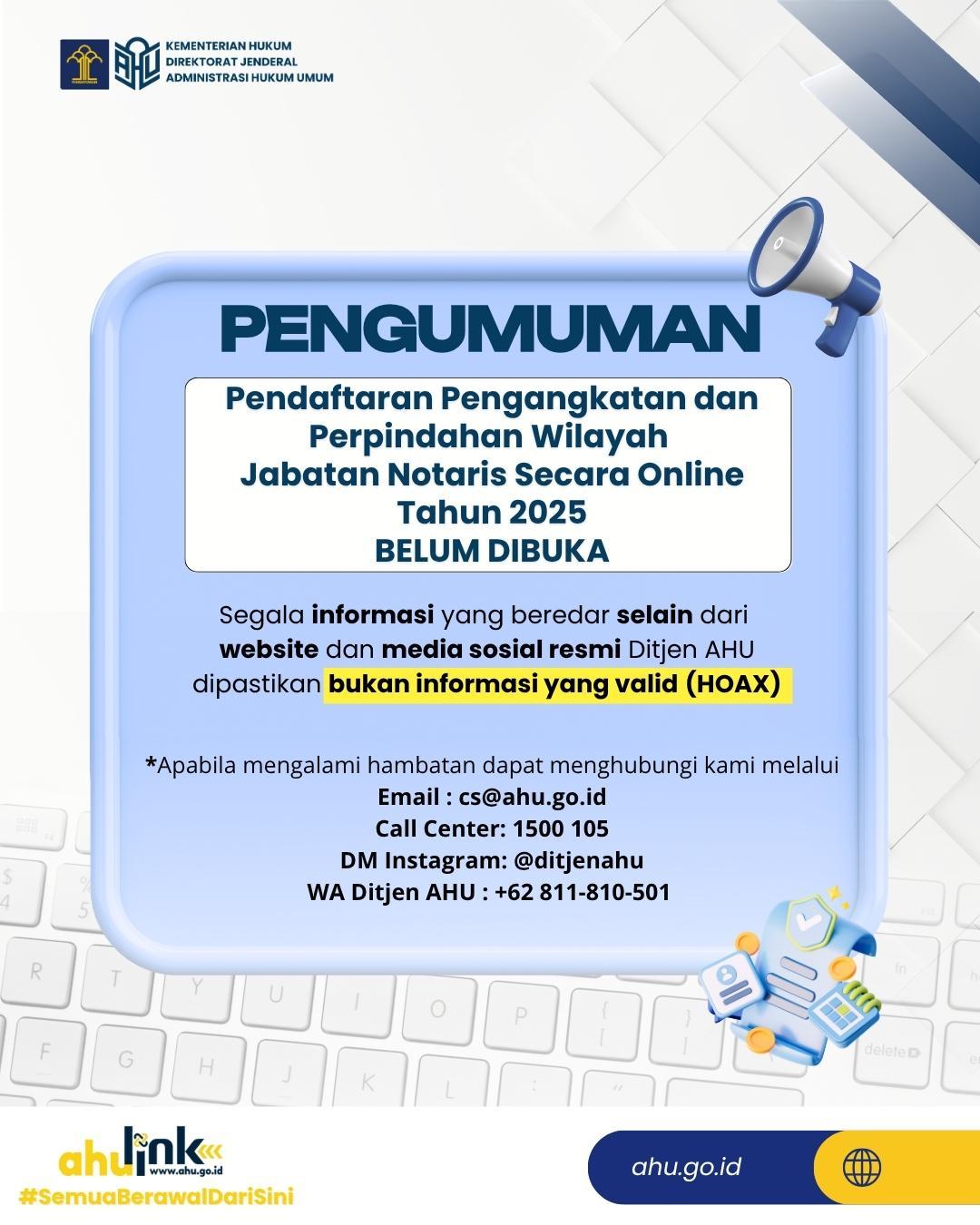 Pengumuman Belum Dibuka